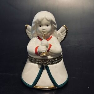 Mr Christmas Music Box Angel Opens To Moving Skiing‎ Figures Wind Up 2010 Works